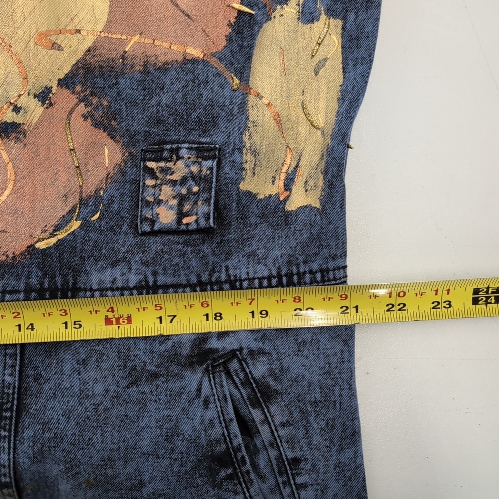 Acid Wash Jumpsuit Coveralls Denim Canvas Utility Art to Wear Grunge Size Large - Picture 13 of 16